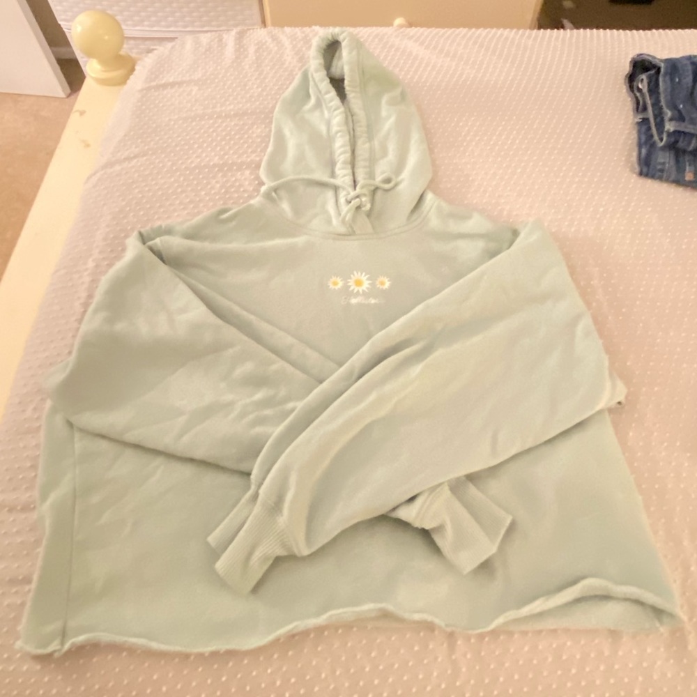Mint green Hollister sweatshirt cropped